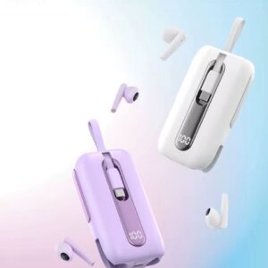 Ecouteurs sans fil et PowerBank MBC 313 Dual cables Lightning & type C